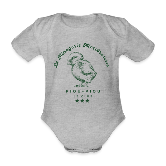 Body Bébé bio manches courtes - gris chiné