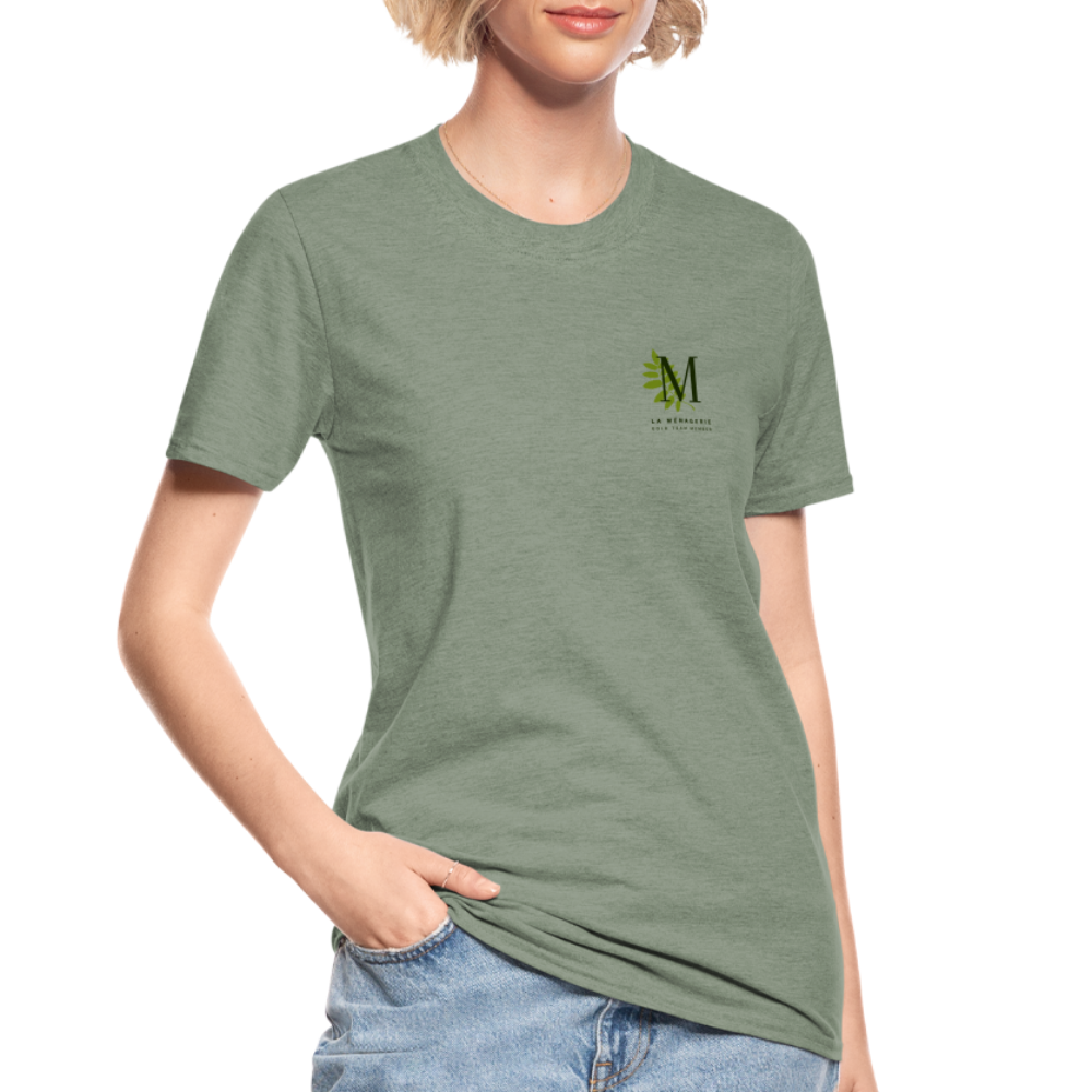 T-shirt polycoton Unisexe - vert kaki chiné